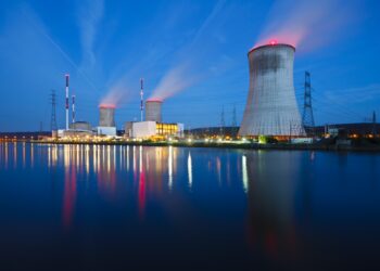 Nuclear Power Station At Night