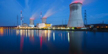 Nuclear Power Station At Night