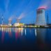 Nuclear Power Station At Night