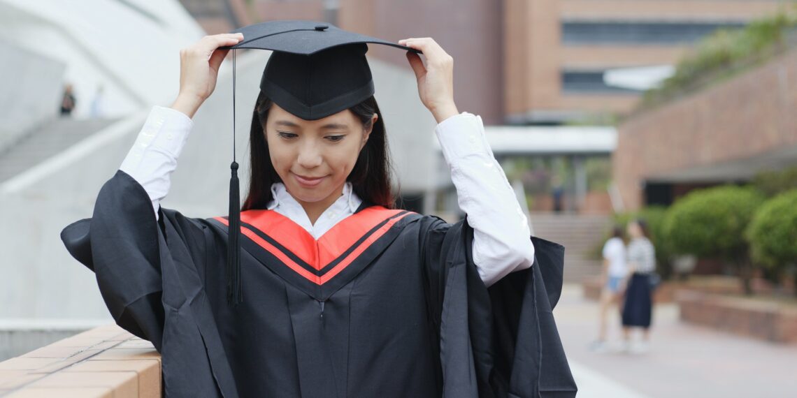 Woman graduated from university