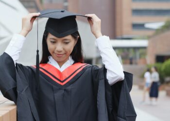 Woman graduated from university